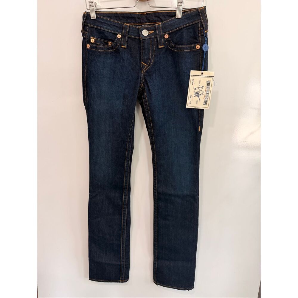 NWT True Religion Straight Jeans‎ Size 27 Dark Wash